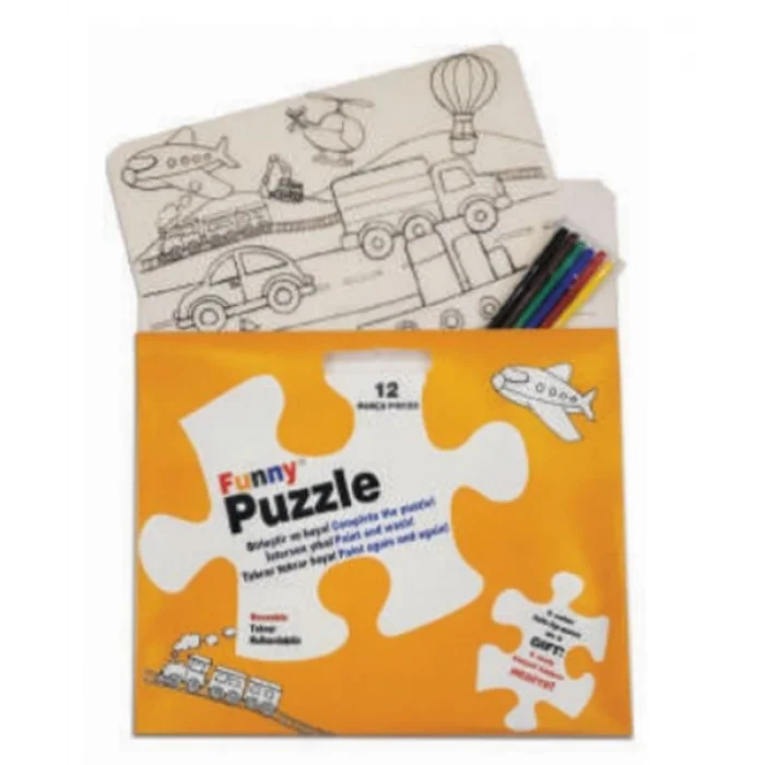 Funny Mat Puzzle - Taşıtlar 30x40cm