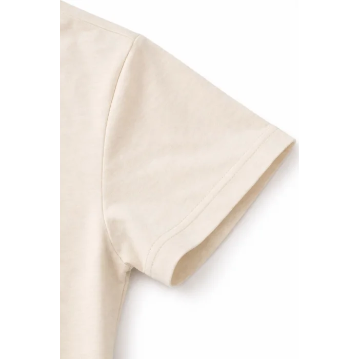 Genç Erkek Çocuk V Yaka Tişört Yazlık Model Günlük Basic Body - Taş