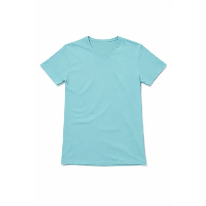 Genç Erkek Çocuk V Yaka Tişört Yazlık Model Günlük Basic Body - Turkuvaz