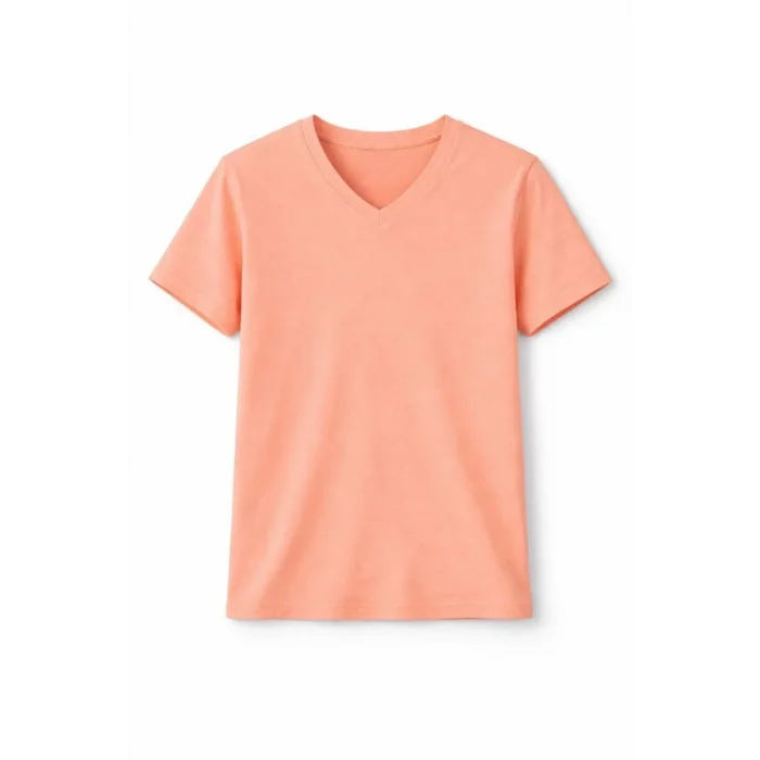 Genç Kız Çocuk V Yaka Tişört Model - Toz Pembe