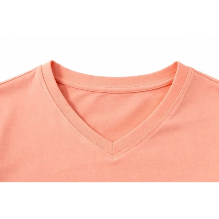 Genç Kız Çocuk V Yaka Tişört Model - Toz Pembe