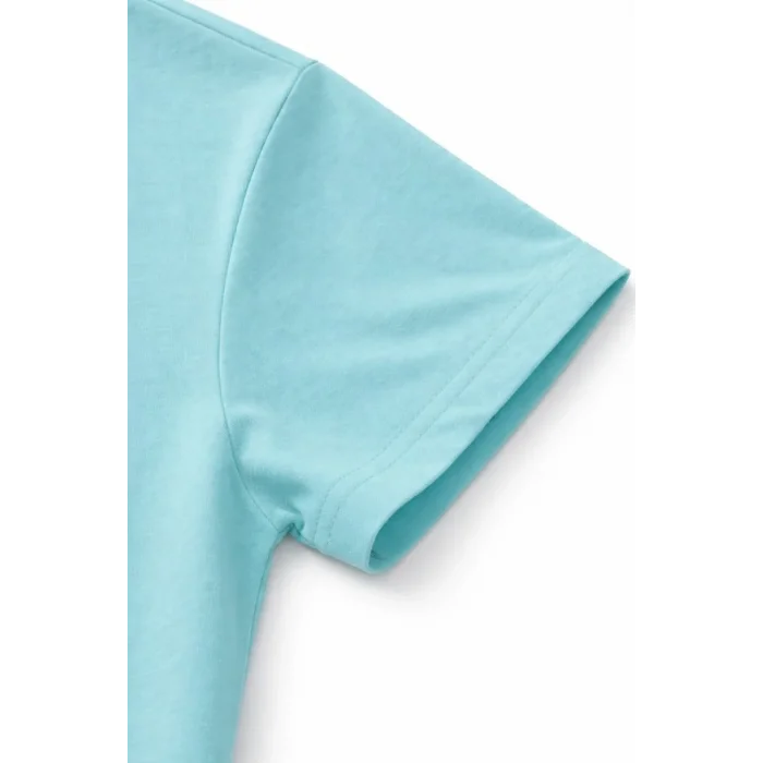 Genç Kız Çocuk V Yaka Tişört Model - Turkuvaz