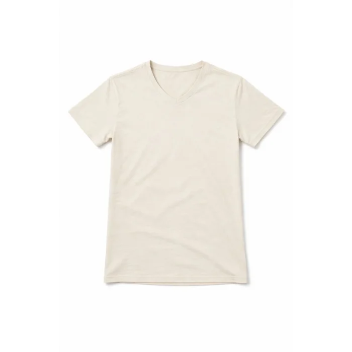 Genç Kız Çocuk V Yaka Tişört Yazlık Model Günlük Basic Body - Taş