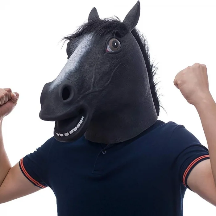 Gerçekçi At Kafası Maskesi Siyah Renk