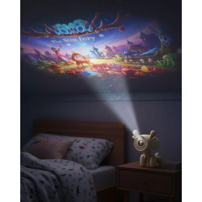 Geyik Tasarımlı Akıllı Projeksiyon 4K Destekli 500 ANSI Lümen