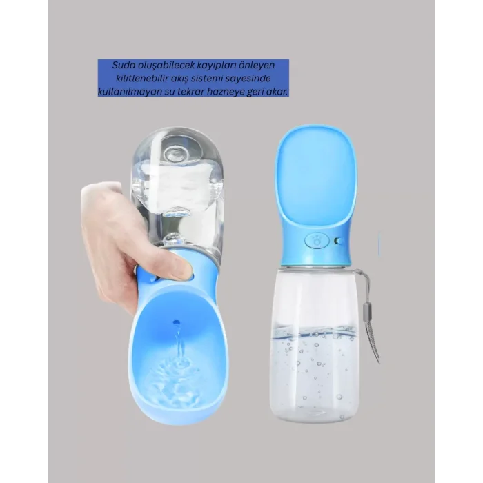 Gıda Sınıfı Malzemeli Evcil Hayvan Su Şişesi BPA İçermez Tek Tuş Kontrol