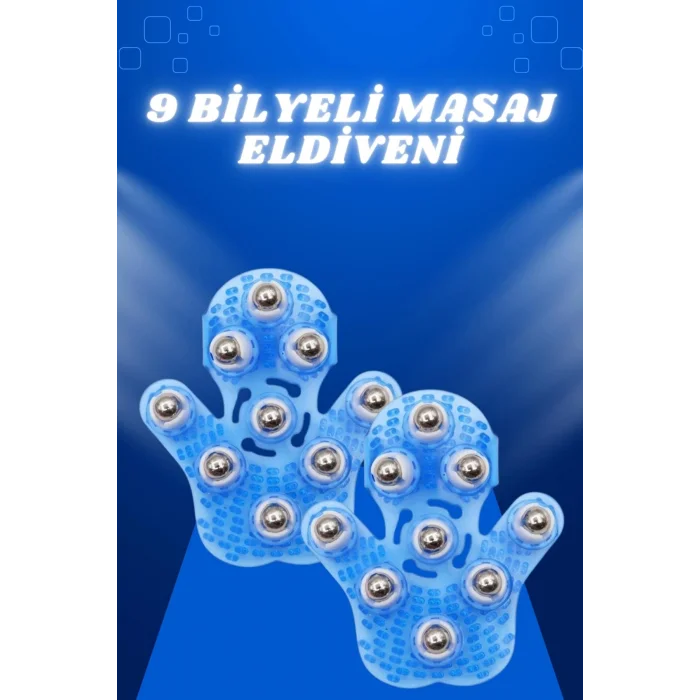 Giyilebiilir Masaj Eldiveni 9 Bilyeli Tüm Vücut Masajına Uygun