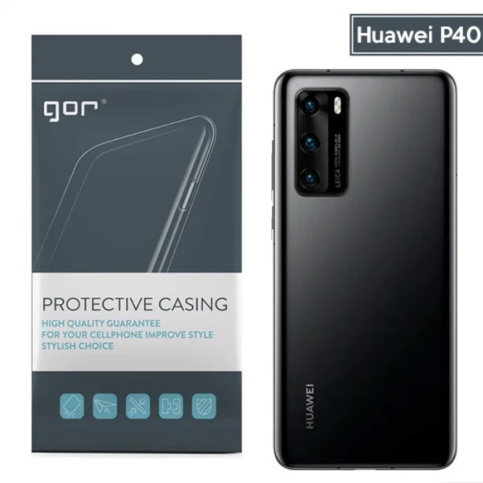 GOR Huawei P40 Kamera Korumalı Ultra Slim Silikon Kılıf-(5775)