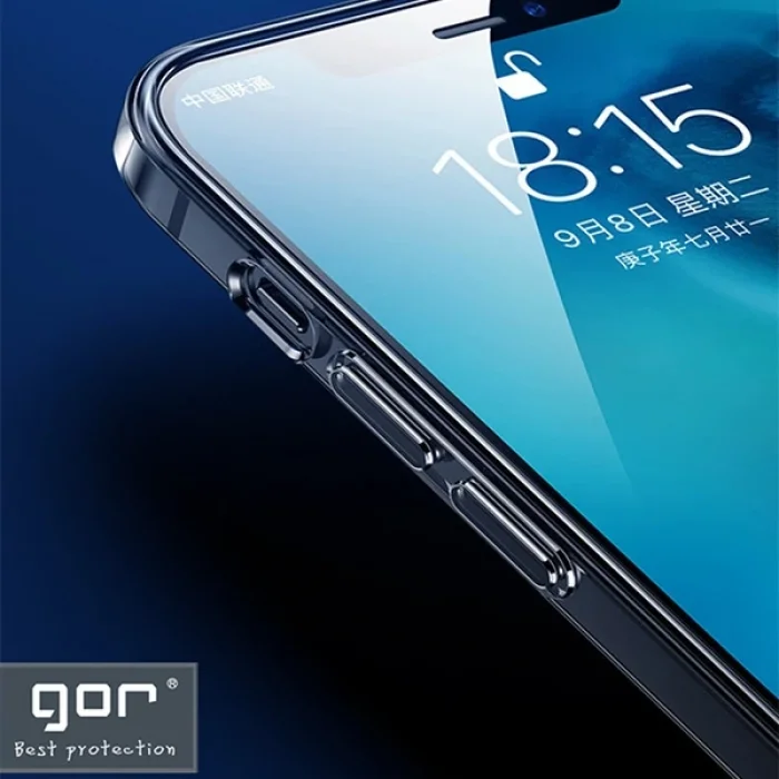 GOR İPhone 12 Mini 5.4 inch Kılıf Kamera Korumalı Şeffaf Silikon Kılıf-(5775)