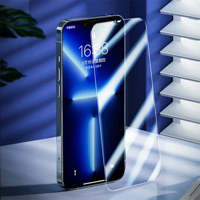 GOR iPhone 13 Pro Max Darbe Emici Ekran Koruyucu Jelatin 5 Adet Set-(5775)