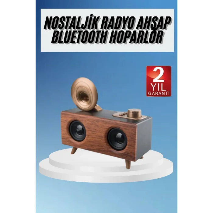Gramafon Radyo Bluetooth Hoparlör Nostaljik Radyo FM Radyo
