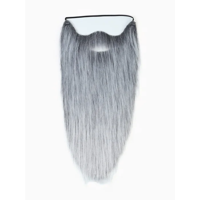 Gri Renk Lastikli Uzun Takma Sakal 40 Cm