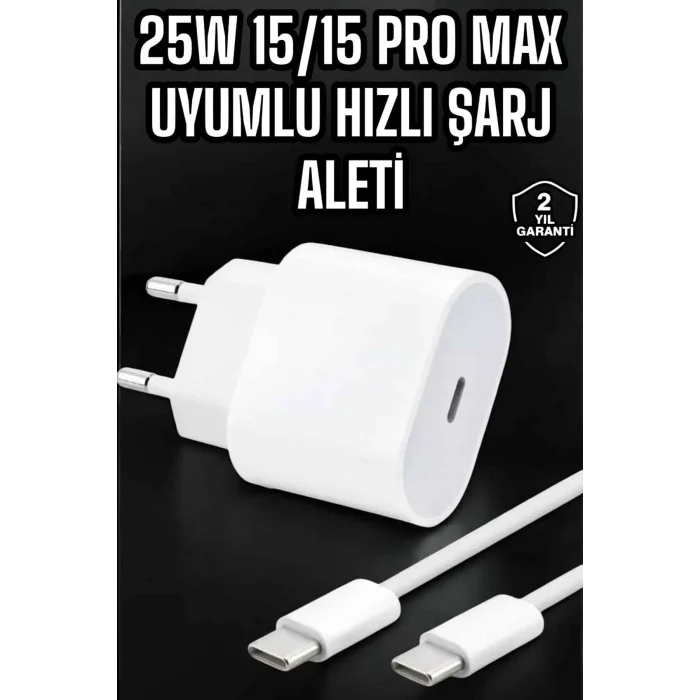 Güç Adaptörü ve Kablosu Şarj Aleti 15/15 Pro Max Uyumlu Hızlı Şarj