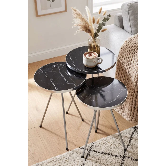 Gümüş Metal Zigon Bendir Siyah 3lü