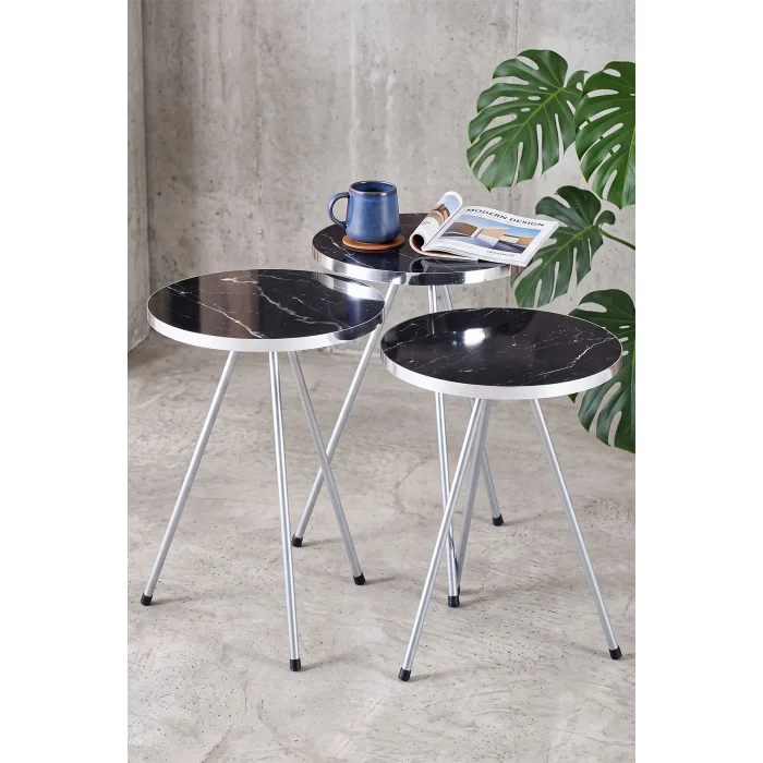 Gümüş Metal Zigon Bendir Siyah 3lü