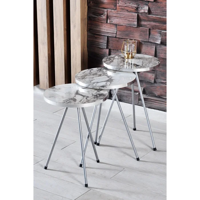 Gümüş Metal Zigon Efes Beyaz 3lü