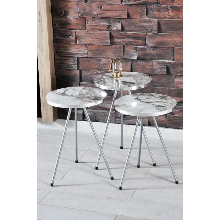 Gümüş Metal Zigon Efes Beyaz 3lü