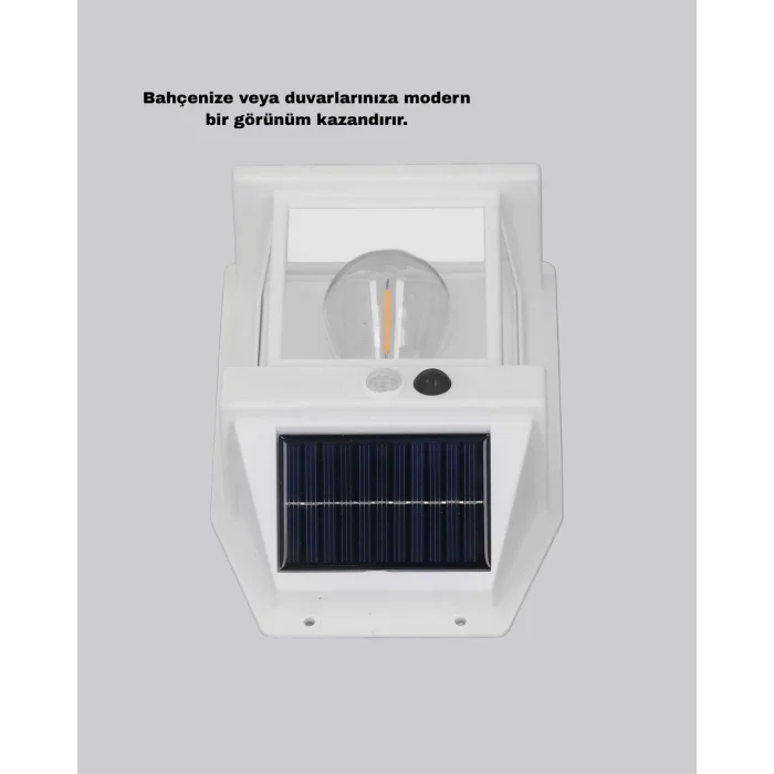Güneş Enerjili Dış Mekan Sensörlü Duvar Lambası IP65 Su Geçirmez