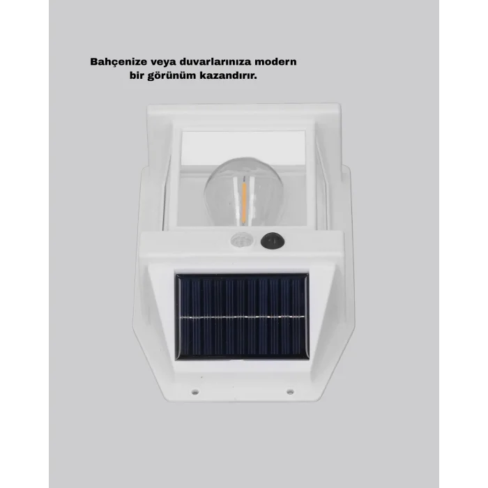 Güneş Enerjili Dış Mekan Sensörlü Duvar Lambası IP65 Su Geçirmez