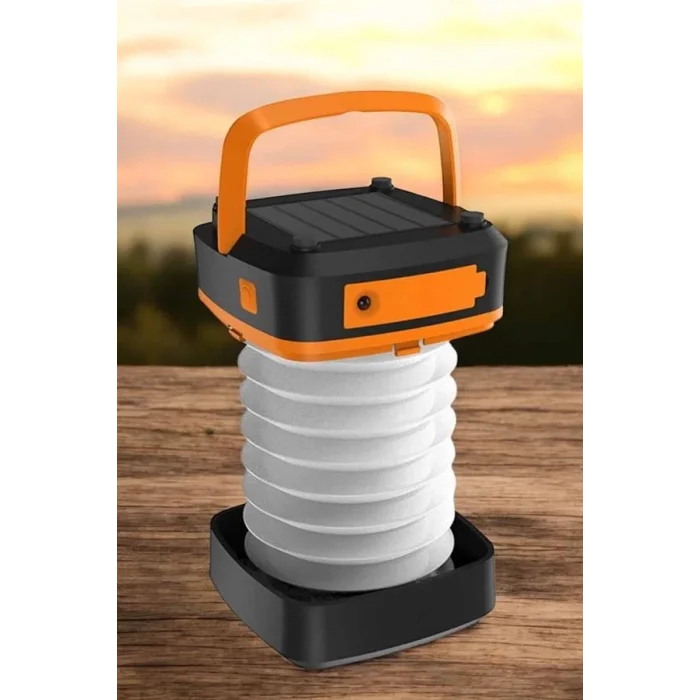 Güneş Enerjili Led Lamba Kamp Lambası Katlanabilir Lamba USB Şarjlı