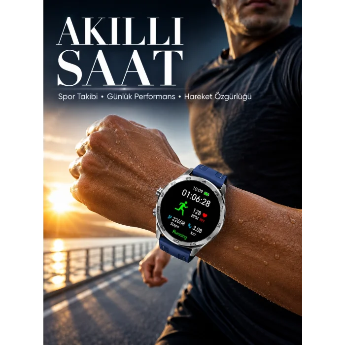 3 Değiştirilebilir Kordonlu Suya Dayanıklı Bluetooth Akıllı Saat