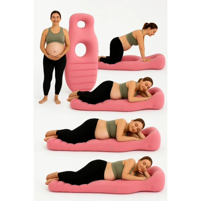 Hamile Uyku Minderi Tam Vücut Destekli Ergonomik Gebelik Yan Yatma Yatağı
