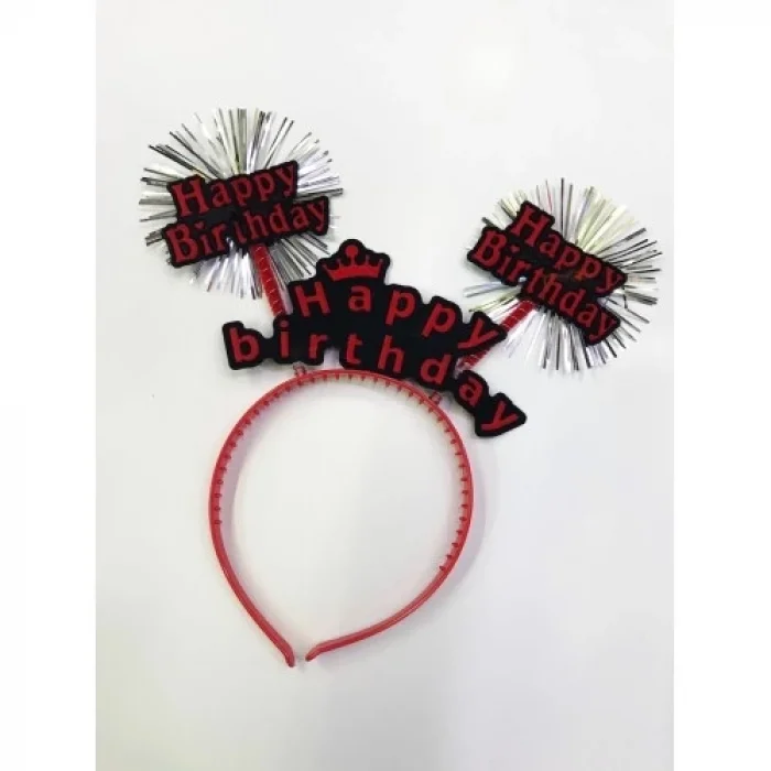 Happy Birthday Neon Renk Doğum Günü Tacı - 12 Adet