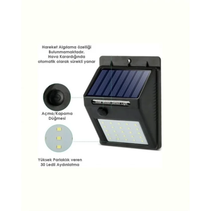 Hareket Sensörlü Solar Lamba | 120° Algılama Açısı, 3-4 Metre Mesafe, Suya Dayanıklı LED