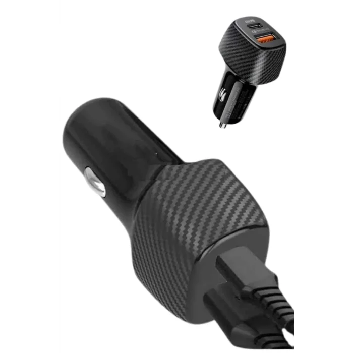 Hızlı Oto Şarj Cihazı 38W Çift Girişli HIzlı Şarj Oto Çakmaklık Type-C