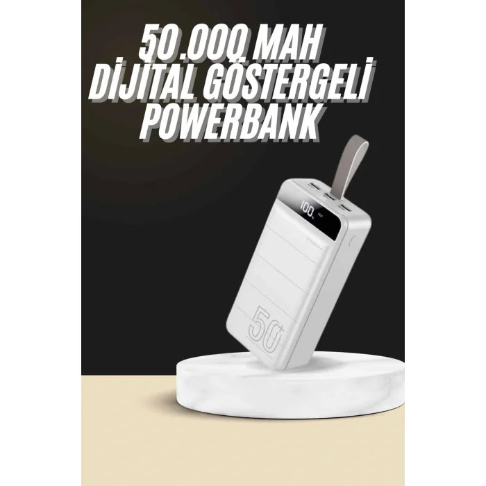 Hızlı Taşınabilir 50.000 Mah Powerbank Led Ekran Android ve İOS Uyumlu