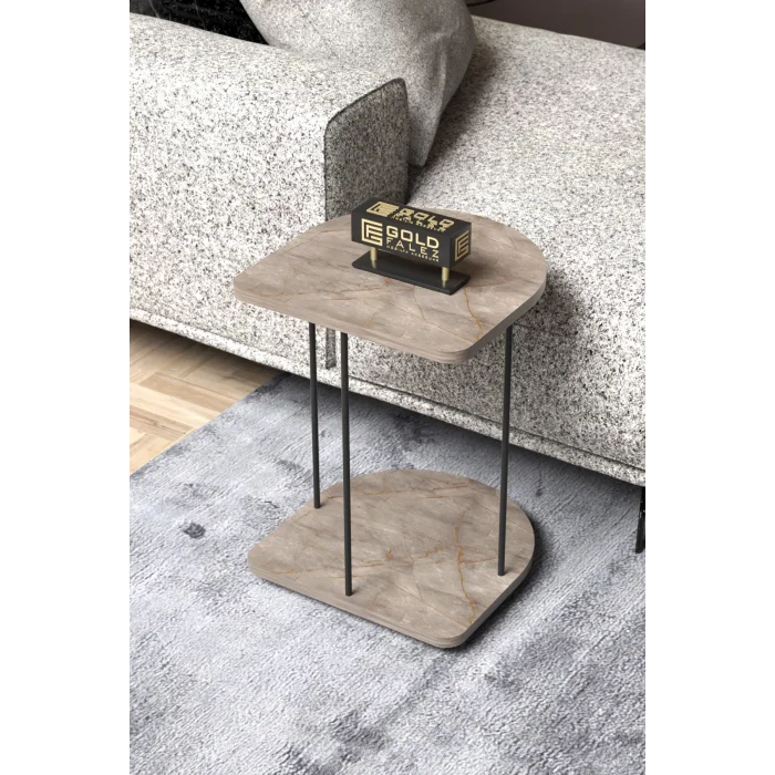 Hnd Tekerlekli Oval Sehpa Gordion Gri