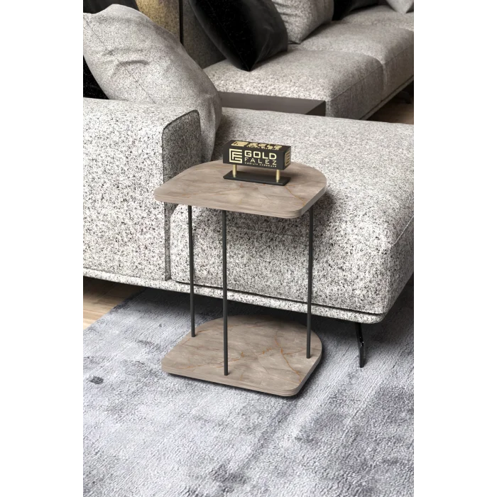 Hnd Tekerlekli Oval Sehpa Gordion Gri