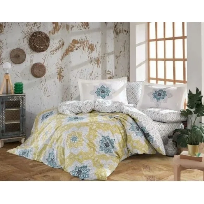 Hobby Kingsize Poplin Nevresim Amanda Sarı