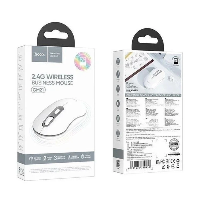 HOCO GM21 Platinium 1600dPi 2.4G Bluetooth Kablosuz Optik Mouse-(5775)