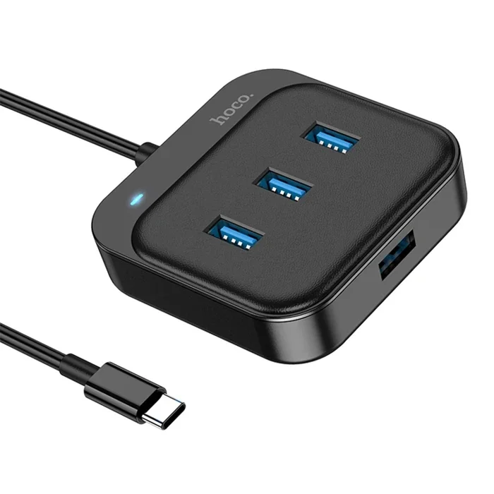 Hoco HB31 4in1 Type-C to 4x USB3.0 HUB Çevirici Dönüştürücü Adaptör 0.2m-(5775)