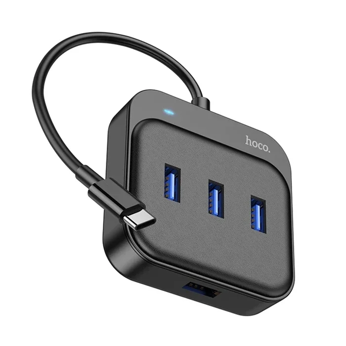Hoco HB31 4in1 Type-C to 4x USB3.0 HUB Çevirici Dönüştürücü Adaptör 0.2m-(5775)