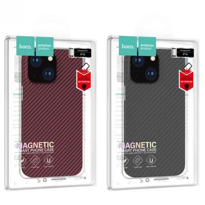 Hoco iPhone 14 Pro 6.1 Kılıf Manyetik Magsafeli Darbe Emici Telefon Kılıfı-(5775)