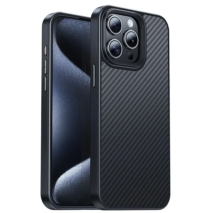 Hoco iPhone 15 Pro Max AS7 Kevlar Kılıf Manyetik Magsafeli Telefon Kılıfı-(5775)