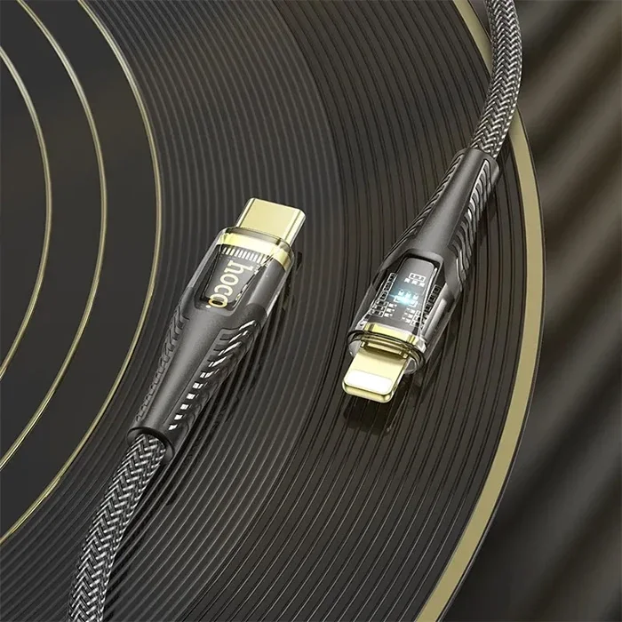 HOCO U121 Gold standard Transparent Discovery Edition 60W Type-C to iPhone Lightning Hızlı Şarj ve D-(5775)