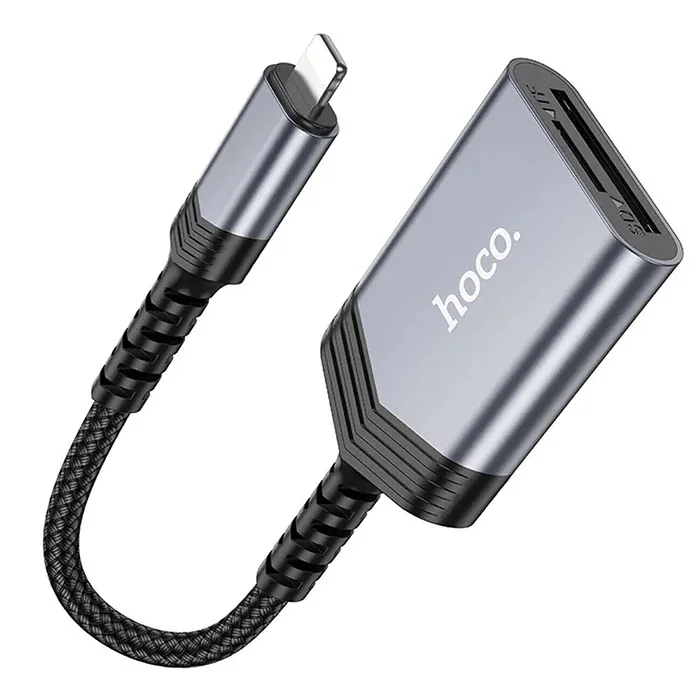 Hoco UA25 2-in-1 İPhone Lightning Kart Okuyucu-(5775)