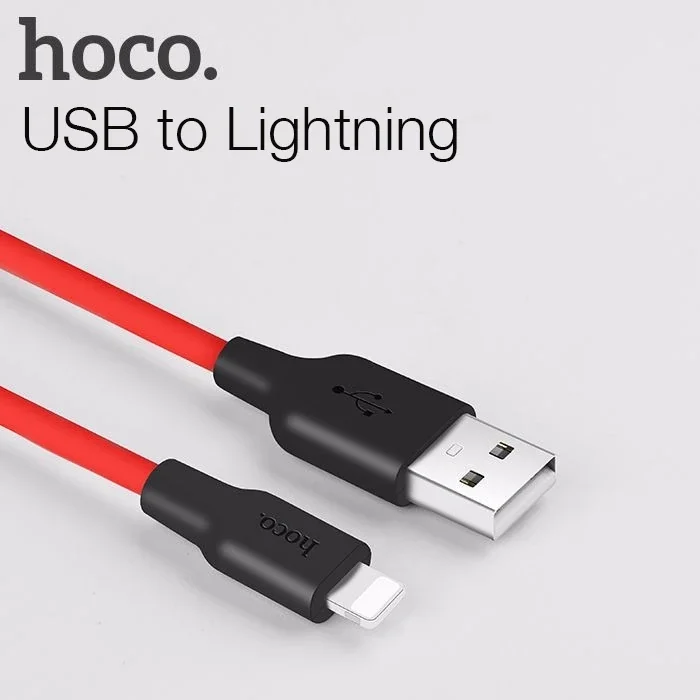 HOCO X21 USB to iPhone Lightning 2A Silikon Hızlı Şarj ve Data Kablosu-(5775)