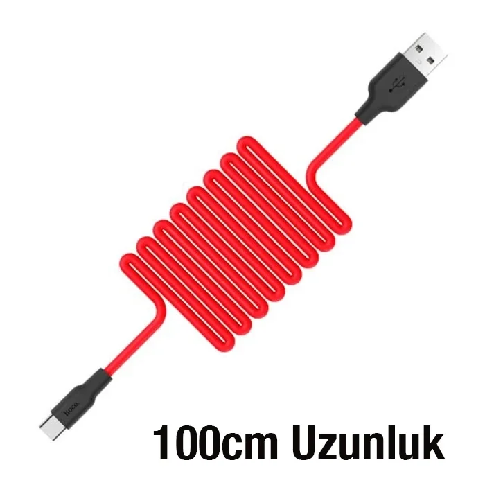HOCO X21 USB to Type-C 3A Silikon Hızlı Şarj ve Data Kablosu-(5775)