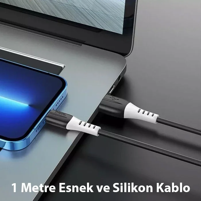 HOCO X82 iPhone Lightning to USB 2.4A Silikon Data ve Şarj Kablosu-(5775)
