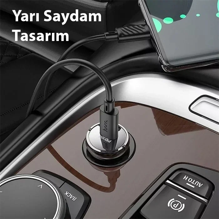 HOCO Z53 Sight Single PD30W Type-C Girişli Araç Çakmaklık Hızlı Şarj Aleti-(5775)