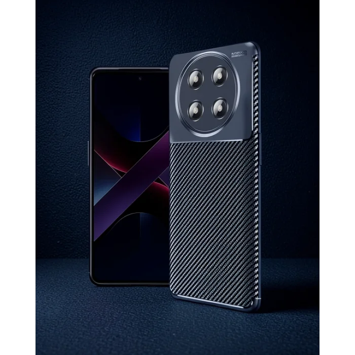 Honor Magic 7 Lite Kılıf Auto Focus Karbon Kapak - Lacivert