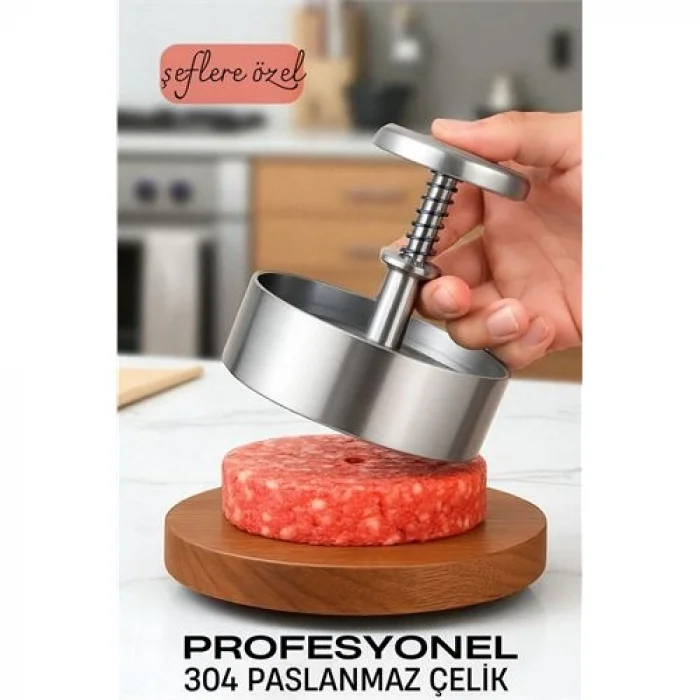 HSNET Hamburger Presi - Profesyonel Hamburger Kalıbı 304 Paslanmaz Çelik