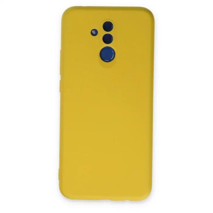 Huawei Mate 20 Lite Kılıf Nano İçi Kadife Silikon - Sarı