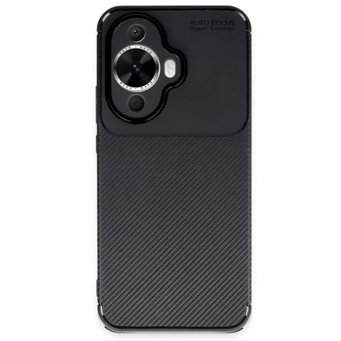 Huawei Nova 12s Kılıf Auto Focus Karbon Kapak - Siyah