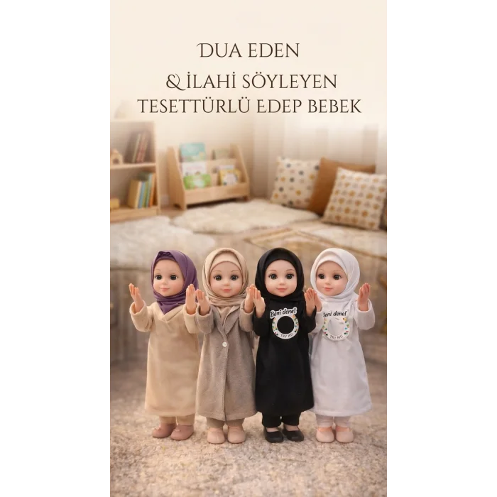 İlahi Söyleyen Tesettürlü Dua Eden Edep Bebek  Ramazan Oyuncağı