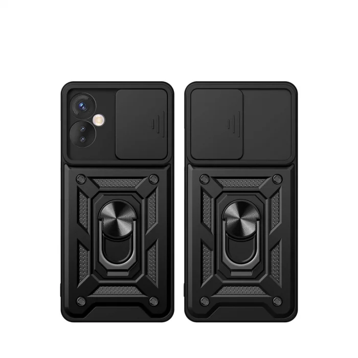 İnfinix Hot 40 Pro Kılıf Pars Lens Yüzüklü Silikon - Kırmızı